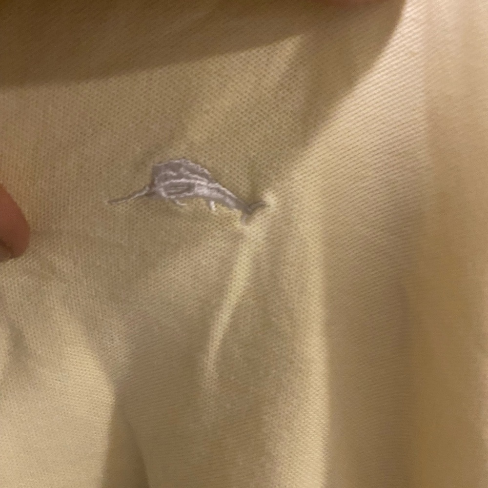 Yellow gently used Tommy Bahama collared shirt